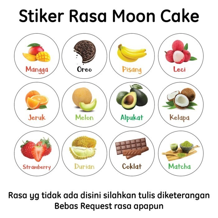 

Stiker Varian Rasa Buah Makanan Sticker Costum Fruit Label Minuman Jus