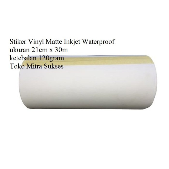 

Stiker Vinyl Matte Inkjet Waterproof A4 Roll - 21cm x 30m