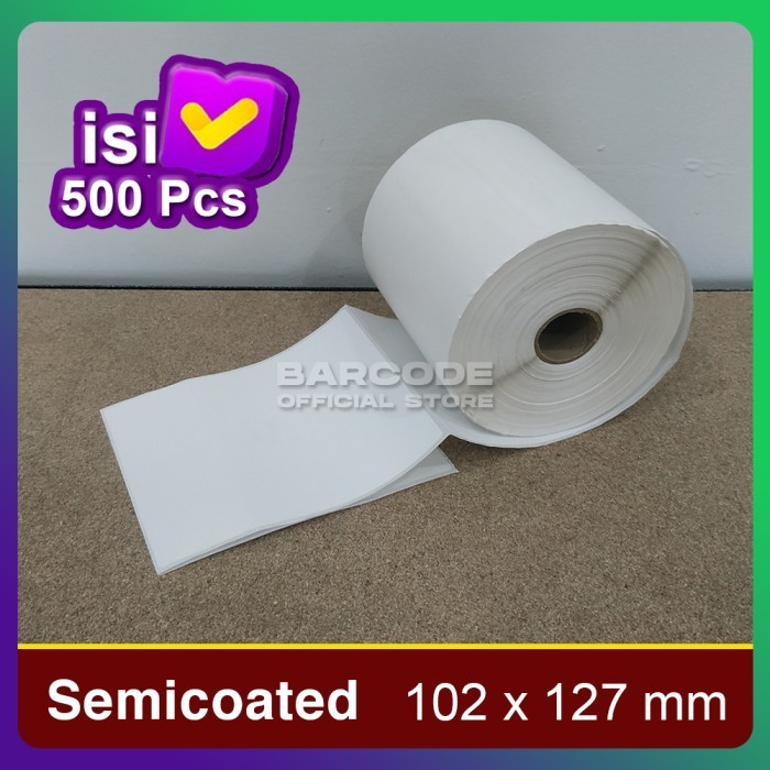 

LABEL JNE WAHANA POS UK. 102X127MM GAP ADA GARIS POTONG ( SEMICOATED )