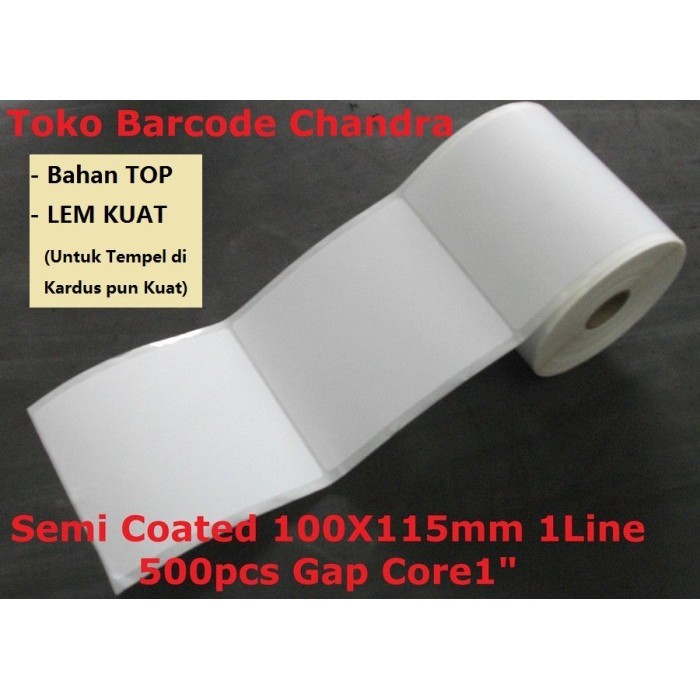 

Label Semi Coated TOP 100x115mm 1Line 500pcs Gap 2mm Core 1 Inchi