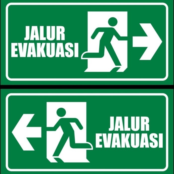 

akrilik jalur evakuasi panah / sign rambu pintu darurat arah