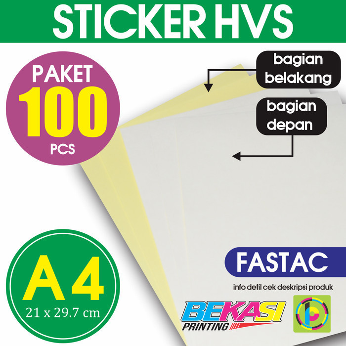 Stiker Fastac A4 / Sticker HVS Polos Per Pack isi 100 lembar
