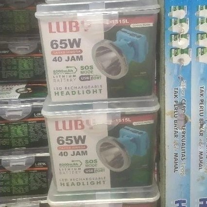 SENTER KEPALA LUBY L-1515L L 1515L L1515L 65watt 65 wat cahaya putih