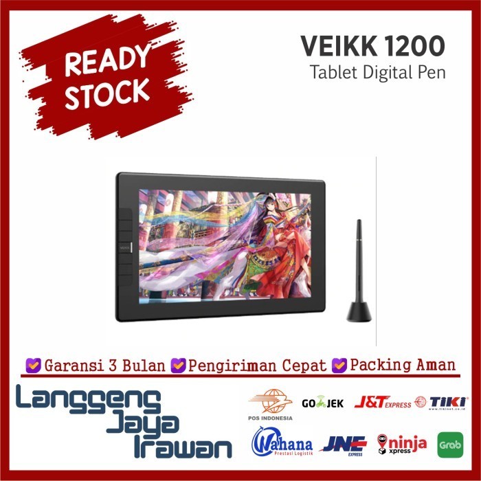 Veikk Vk1200 Vk 1200 Drawing Tablet Graphic Monitor Passive Gambar