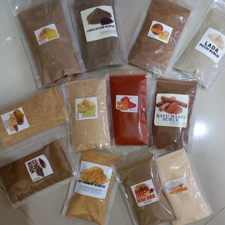 

ANEKA BUMBU REMPAH BUBUK , PRAKTIS siap pakai isi 50 gr