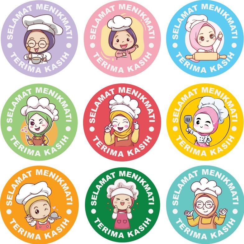 

500 Pcs Stiker Terima Kasih Selamat Menikmati Sticker Bulat Roll Makanan Kue Catering Thank You ST001