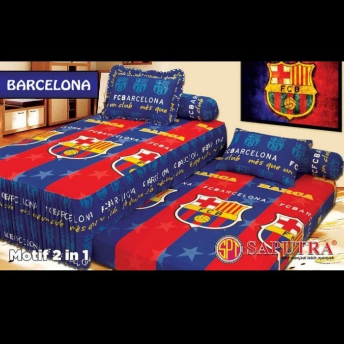 sprei sorong 2 in 1 saputra no 3(120x200) motip bola