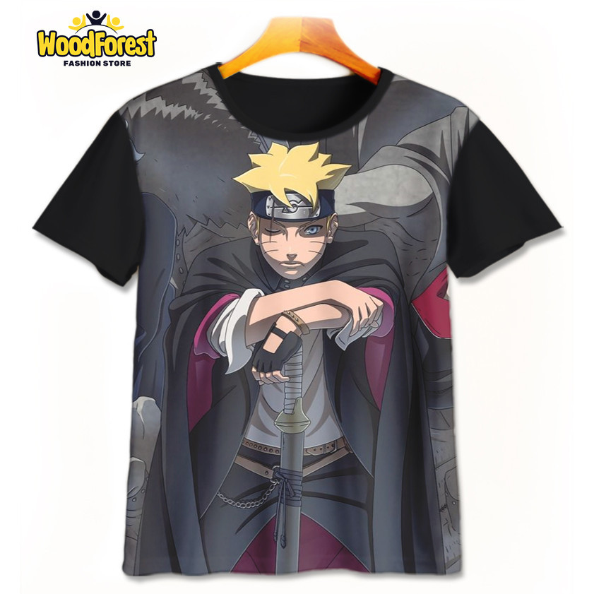 Kaos Anak Boruto v3 Baju Anime Kartun Boruto Lucu Anak 3D Printing Untuk Umur 1-12 Tahun - WoodFores