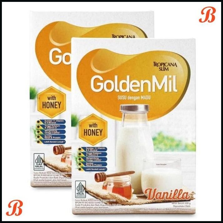 

| NTR | TWIN PACK - TROPICANA SLIM SUSU GOLDENMIL VANILLA WITH HONEY 500 GRAM