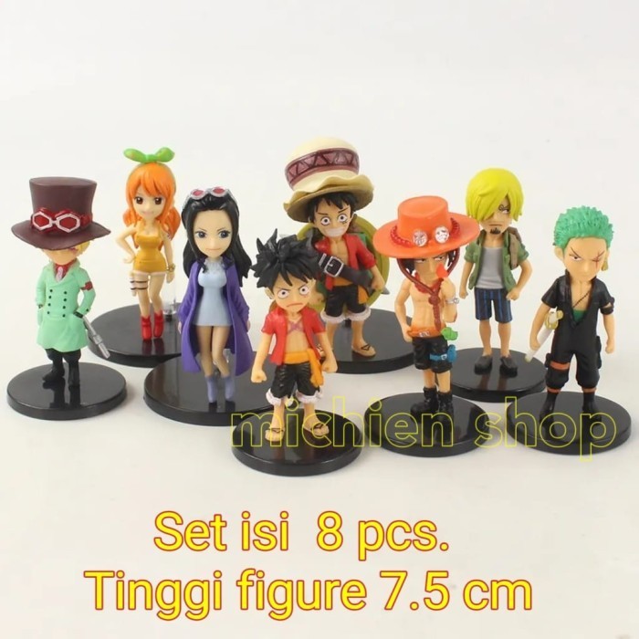ACTION FIGURE ONE PIECE LUFFY ZORO SABO NAMI STAMPEDE SET 8PCS