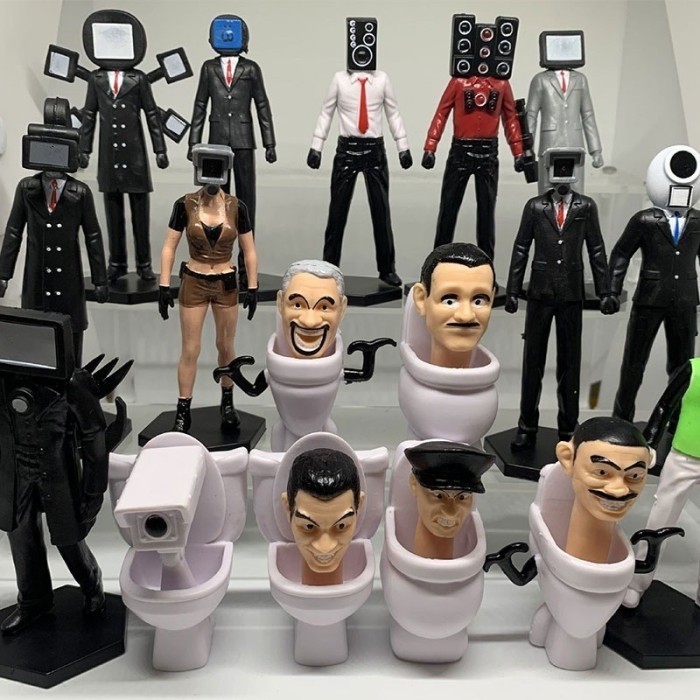 FIGURE MAINAN ANAK SKIBIDI TOILET CAMERA MAN TV SPEAKER MAN SET
