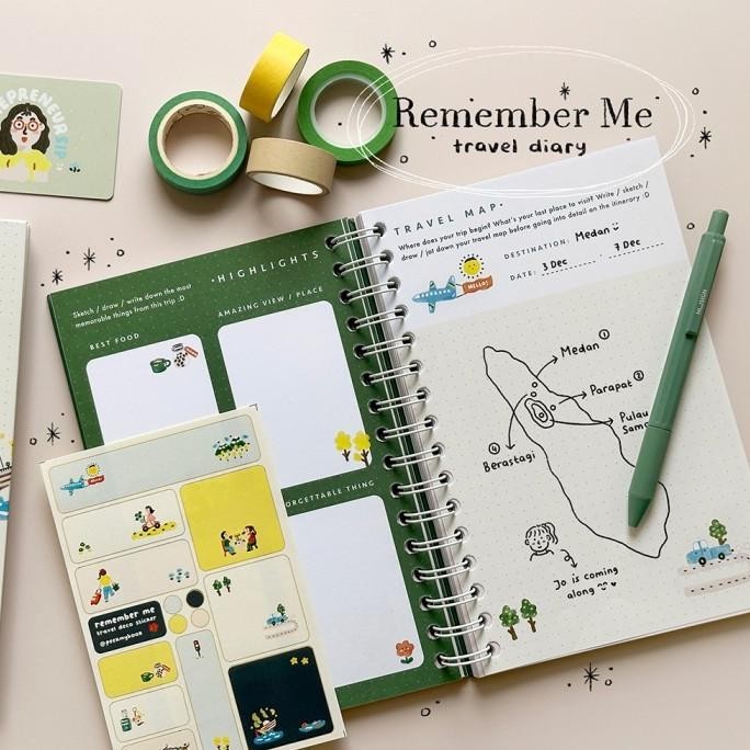 

NEW PROMO REMEMBER ME - TRAVEL DIARY PEEKMYBOOK. NOTEBOOK UNIK TRAVELING JOURNAL PACKING BAGUS