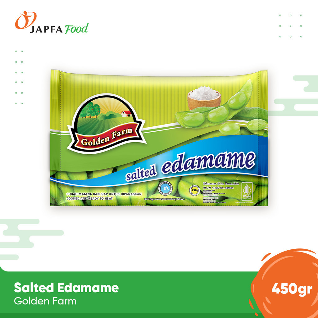 

Golden Farm Edamame Salted / Edamame Beku Rasa Asin / Kacang Kedelai Jepang Asin 450 gr