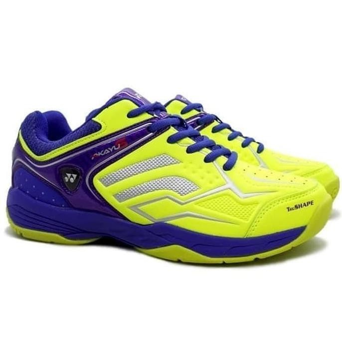 SEPATU BADMINTON YONEX AKAYU S - NEON LIME GREEN/PURPLE/BLUE KANAYASARI3