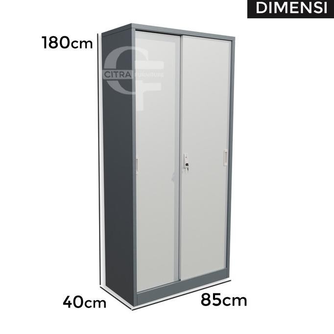 Lemari Arsip Besi 2 Pintu Sliding Besi|Kantor File|Sleding Geser