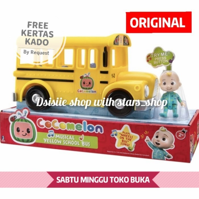 COCOMELON MUSICAL YELLOW SCHOOL BUS ORIGINAL - MAINAN EDUKASI BAYI