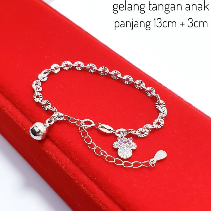 GELANG TANGAN ANAK PERAK 925 LAPIS EMAS PUTIH PERHIASAN GELANG ANAK