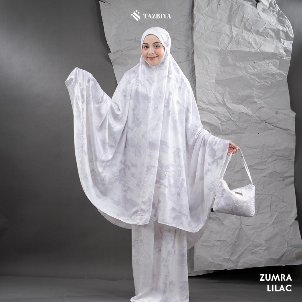 PREMIUM Mukena TAZBIYA 2in1 ZUMRA Set Sajadah Jumbo Dewasa Bahan Katun Rayon Satin Mukenah Travel