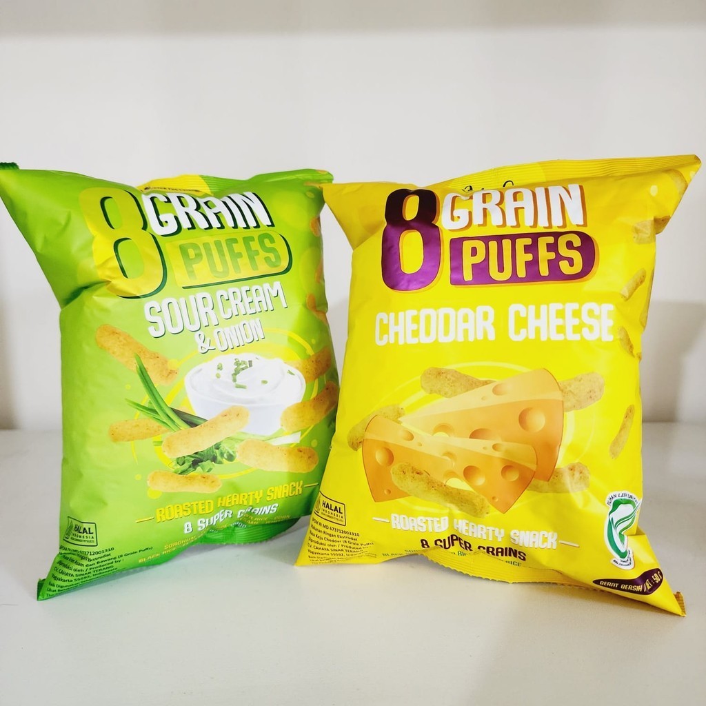 

Nola 8 Grain Puffs Cheddar Cheese | Sour Cream 50 Gram, Snack Anak Gluten Free