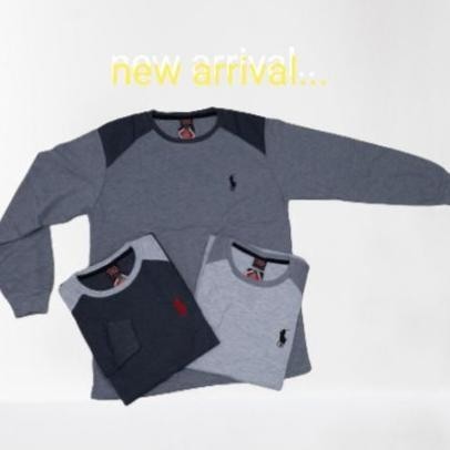 Kaos Oblong Panjang Lengan Manset Pria /Kaos Kombinasi Lengan Panjang