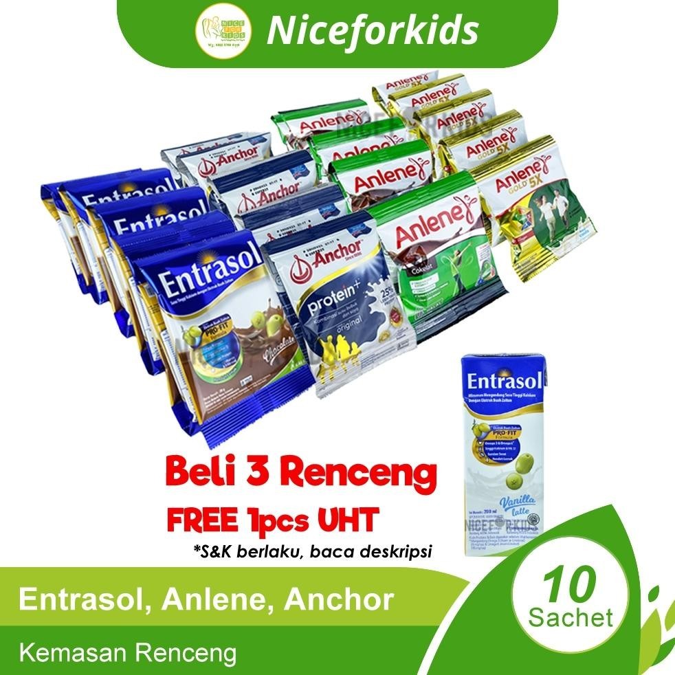 

Free Ongkir Entrasol Renceng isi 10 Sachet / Anlene Actifit Renceng Susu Bubuk Tinggi Kalsium / Anlene Gold Renteng / Anchor Protein Plus ||