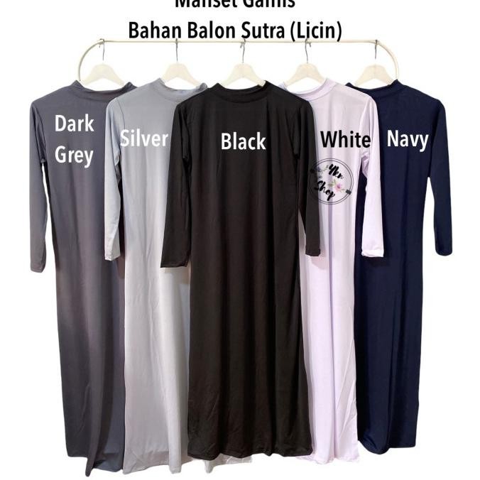 Manset Gamis Bahan Balon Sutra (Licin)