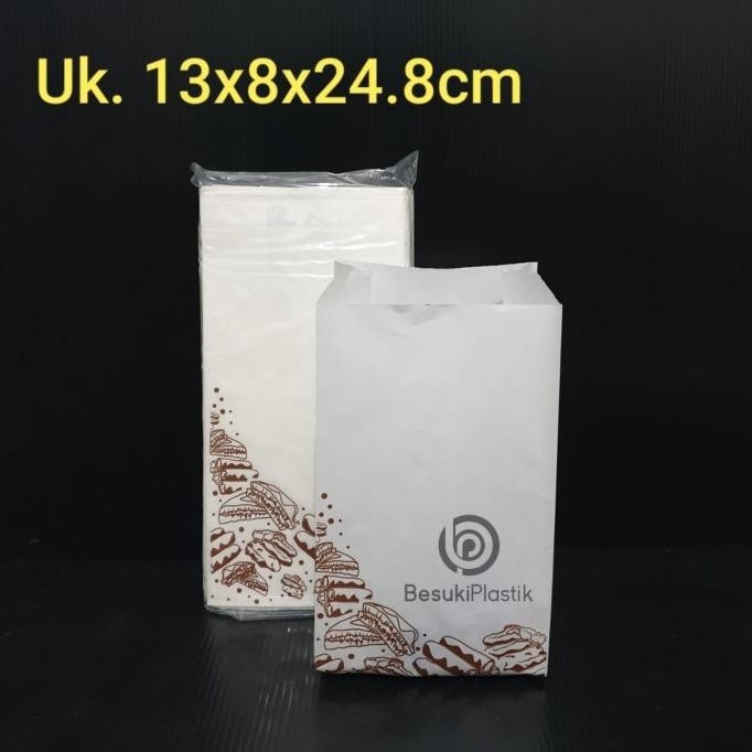 

Update Paperbag Putih MOTIF PRINT / Kertas Makanan / Kantong Makanan / Kertas
