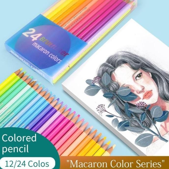 

Update Brutfuner Macaron 12/24/50 Colored Pencil Professional Pastel Drawing - 12 Macaron