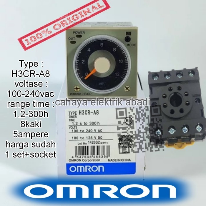 timer Omron h3cr-a8/a8 220vac+socket original Omron/timer Omron ori