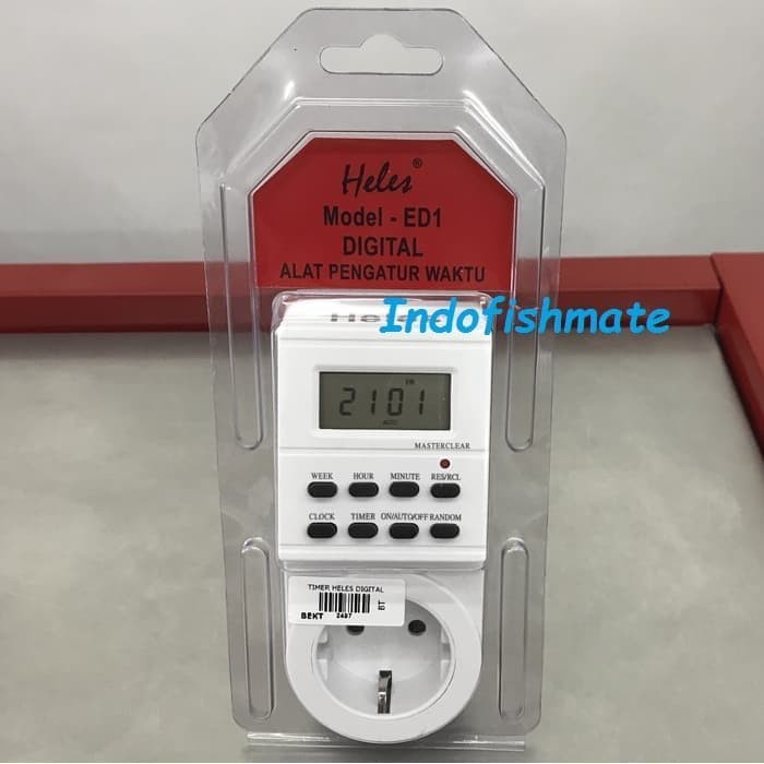 Timer Listrik 24 jam Digital HELES / stop Kontak Timer / colokan Timer