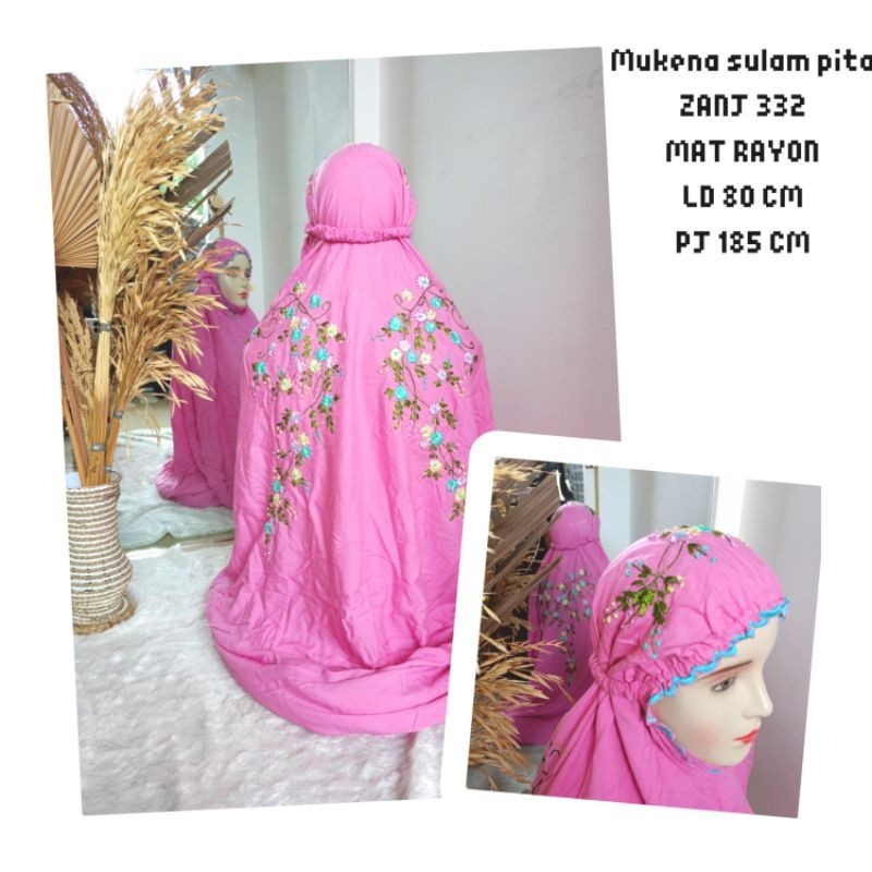 Mukena terusan Sulam Pita Belakng Matt Rayon