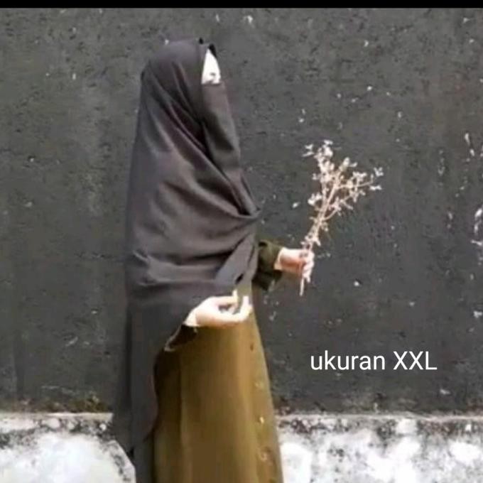 Hijab Kerudung Jilbab Instan Syar'I Jumbo Gratis Cadar 2 Layer
