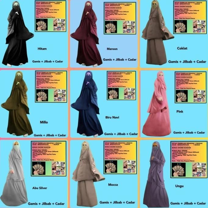 Baju Muslim Wanita Gamis Syari Syari'I Cadar Busui Ramwah Maxi Hitam