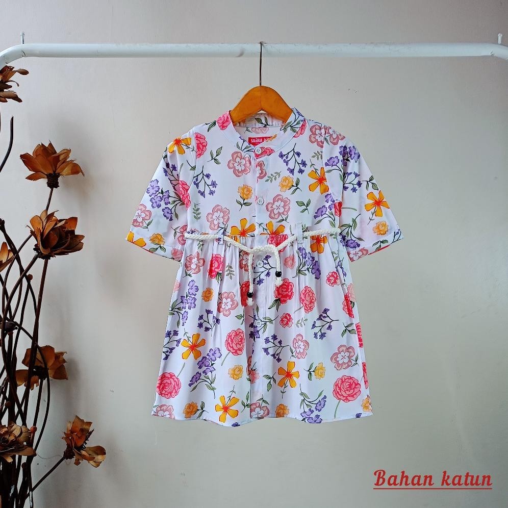 Flash Sale Pakaian Anak Muslim Usia 1-4 Tahun Motif Bunga / Dress Anak Terbaru Sale