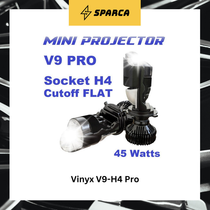 Ready [SPARCA] Lampu LED VINYX V9 Pro 45W Projie H4 Mini Projector Lensa