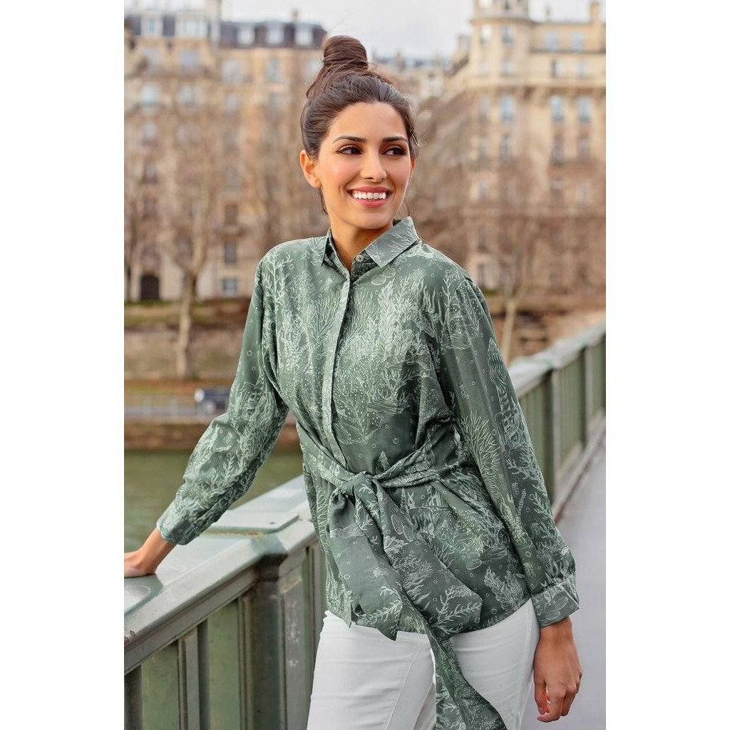 Benang Jarum - El Mar Minorca Shirt With Belt - Dark Green