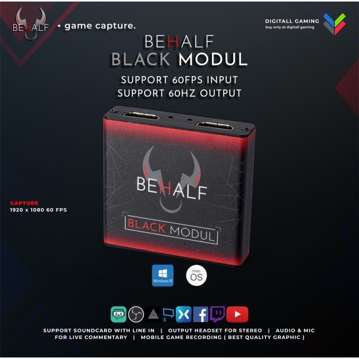 BEHALF BLACK MODUL GAME CAPTURE / HDMI CAPTURE LIVE STREAMING GAME