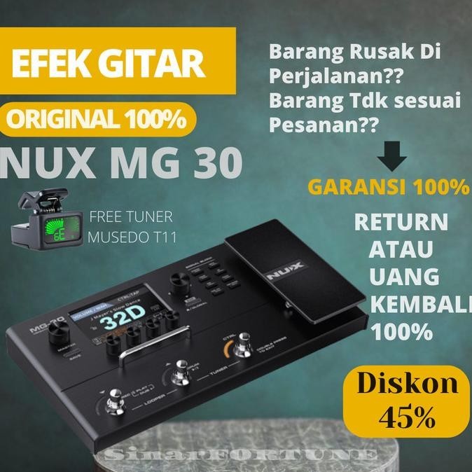 Efek Gitar Pedal Effect Guitar Listrik Elektrik Nux Mg 30 Modeller Ori