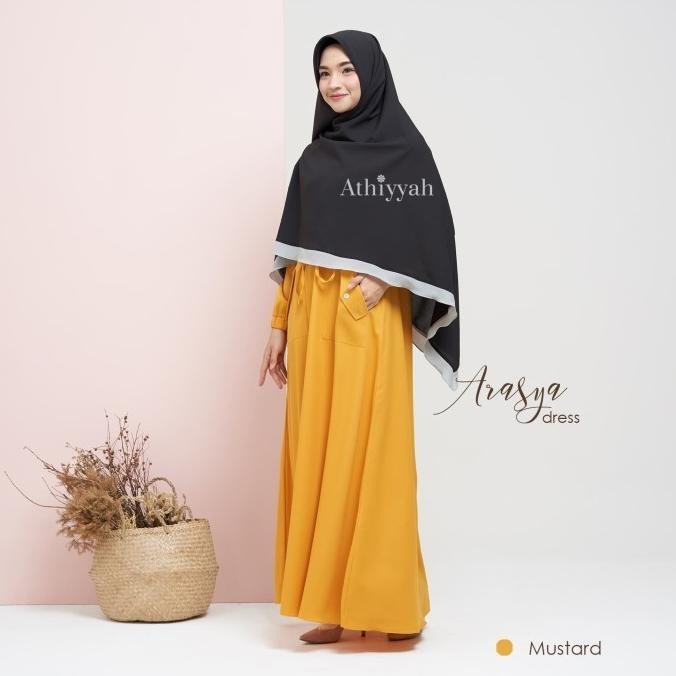 Gamis Arasya Dress Mustard Size M Gamis Only By Athiyyah