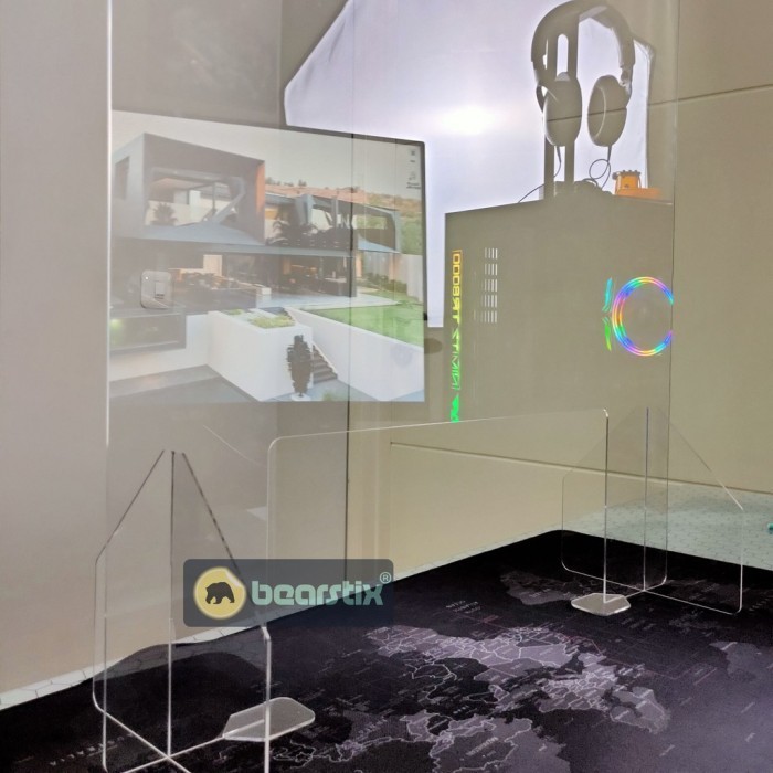 

Sekat Counter Akrilik 80 x 60 cm / Pembatas Meja Kasir Reception