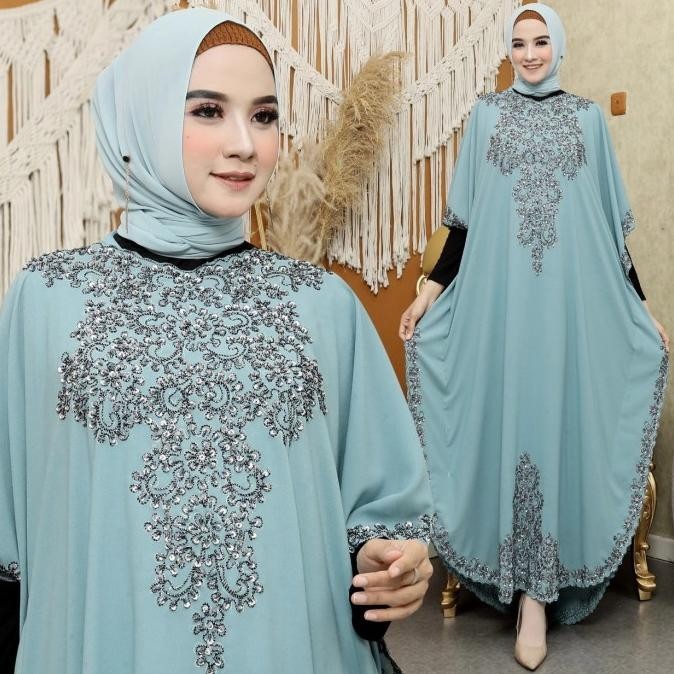 Kaftan Modern Gamis Kaftan Ceruti Payet Cantik Kaftan Muslim Eliza