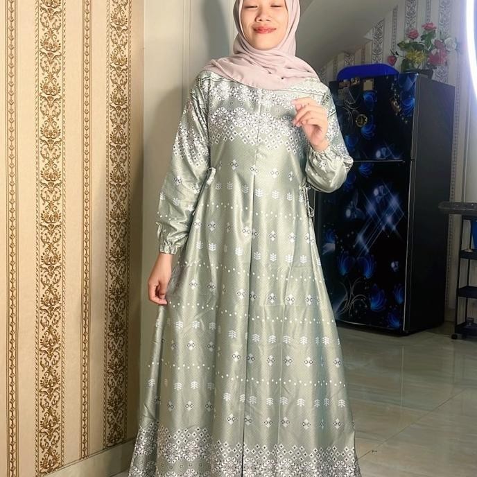 Gamis Motif DOr Silk Premium Bahan Adem