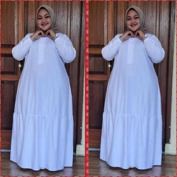 Gamis Jumbo Super Jumbo Toyobo Ld 130 Ld 140 Ld 150 Toyobo Putih