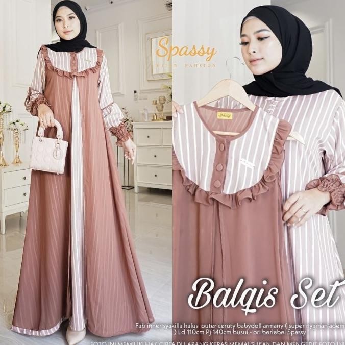 Gamis Terbaru 2022 Balqis Set Gamis Busui Gamis Kekinian Gamis Murah