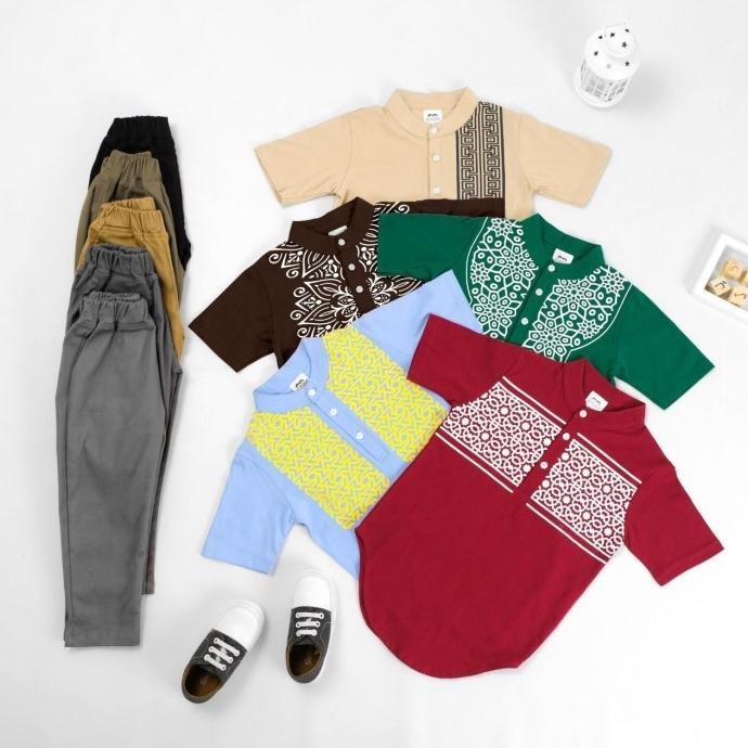 Boogiea Kids Setelan Kurta Koko Setelan Anak Laki Laki /Set Tunik Anak