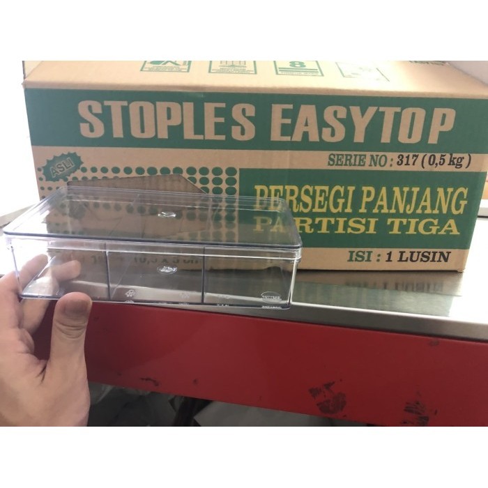 Toples easytop sekat 3 seri 317 ukuran 500 gram 1 dus 12 pcs 1 lusin