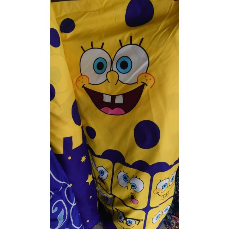 kain katun sprei meteran motif spongebob lebar 240cm