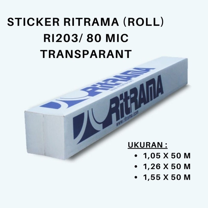 

Sticker Ritrama Transparan 80 Mic - Uk. 1,05 X 50 M (Roll) 24.000