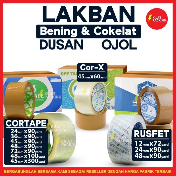 

Lakban Cokelat Solatip Bening Isolasi Tape Plakban Opp Tape Dus Ojol