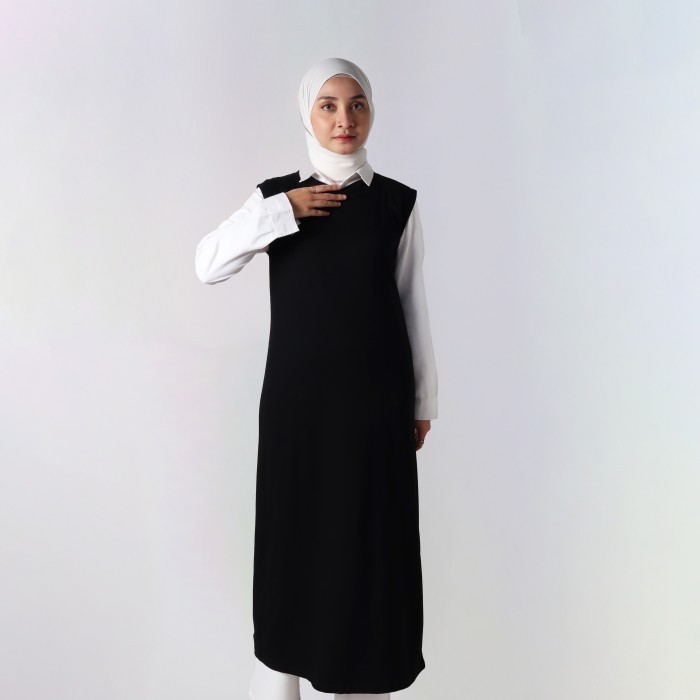 Inner Dress Span Tanpa Lengan Manset Long Spandex Premium Gamis SaleR33A